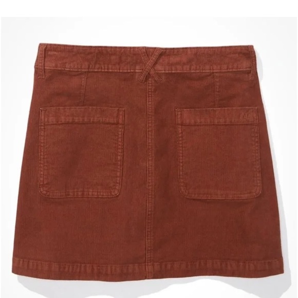 American Eagle High Waisted Corduroy Mini Skirt Rust/Brown Size 00 - Picture 4 of 12